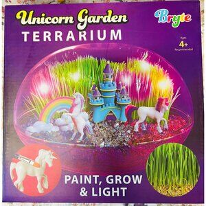 Bryte Light UP Unicorn Garden Terrarium Kit - Paint Grow & Light Kit
